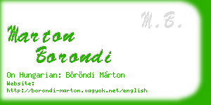 marton borondi business card