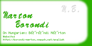 marton borondi business card